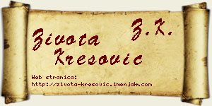 Života Kresović vizit kartica